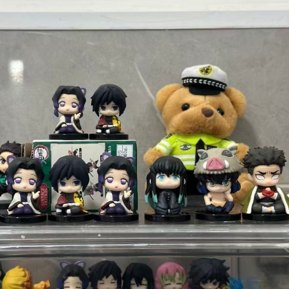 Q Figure sitting Action Version Demon Slayer Sitting Ghost Doll Tanjiro Nidouzi Inosuke Zenizu Doll