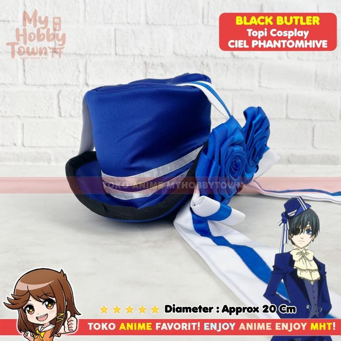 Topi Anime Kuroshitsuji Bla Butler Ciel Phantomhive Blue Cosplay Hat