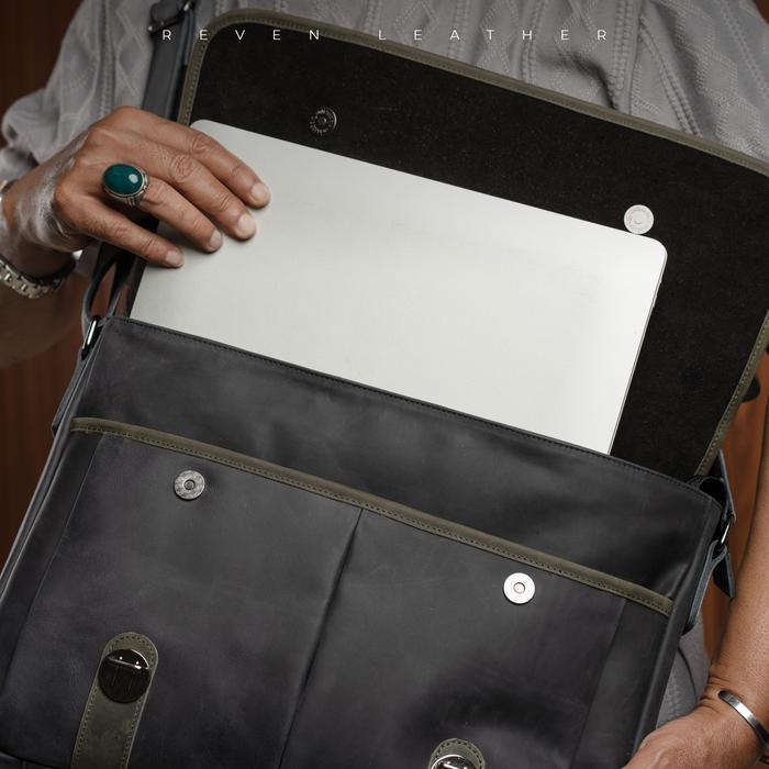 BRIEFCASE LEATHER PRIA POSTMAN BAG TAS LAPTOP KULIT ASLI HELSINKI BAG Terbaru