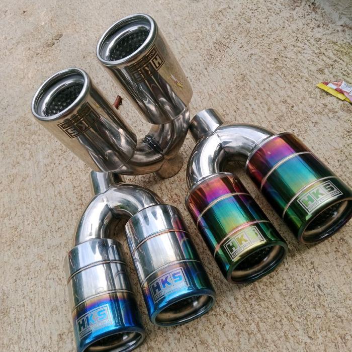 Promo Knalpot Mobil Racing Hks Cabang Dua Suara Bass Untuk Semua Jenis Mobil Full Stenlis Sporty