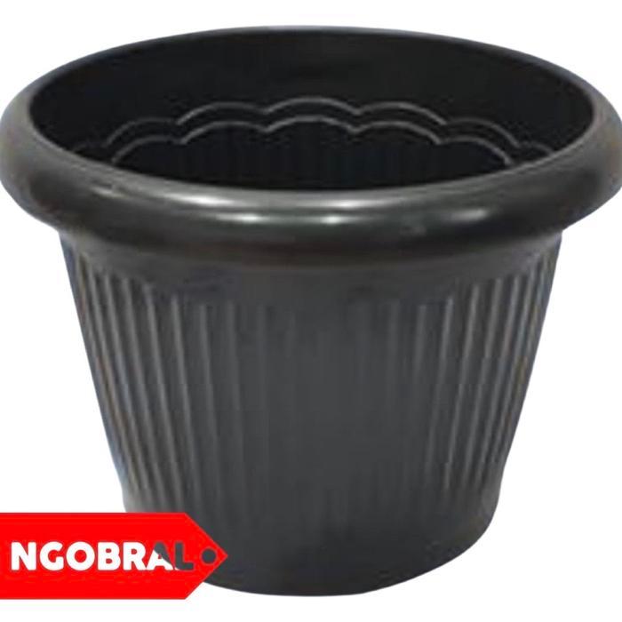 Diskon Gojek Pot Besar 50 Tebal / Pot Tanaman Plastik Pot Hitam Original