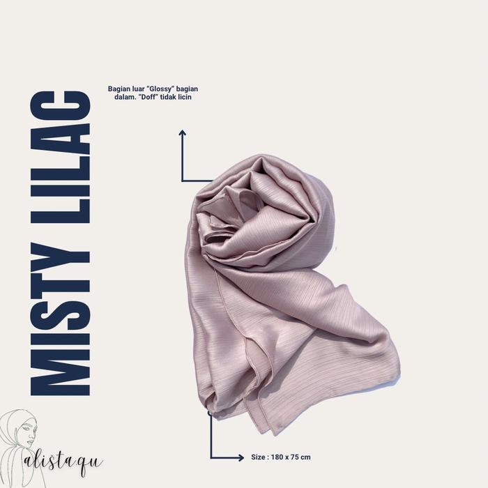 Pashmina Malay Casual Bahan Silk Ukuran 75x180 cm Warna Misty Lilac
