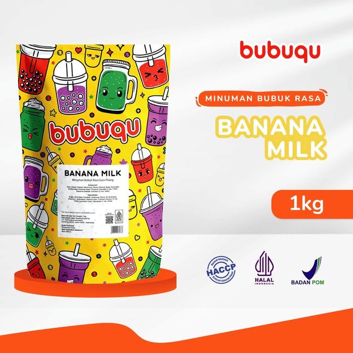 

oW.galiban - Bubuk Minuman Banana Milk Bubuqu 1Kg Powder Susu Pisang Korea Premium