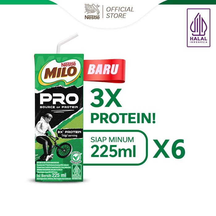 

oW.galiban - MILO PROTEIN Susu UHT Cokelat 225ml x6pcs - Minuman Susu Coklat Tinggi Protein
