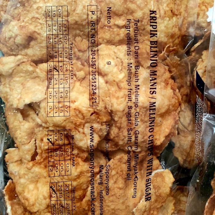 

KRIPIK BLINJO MANIS SOPONYONO ORIGINAL EMPING KERIPIK SNACK PEDAS CEMILAN MELINJO FOOD SINGKONG ASIN