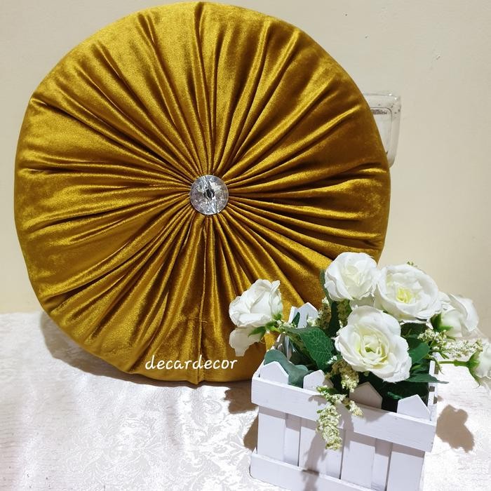 bantal bulat mewah beludru - bantal mewah - bantal sofa - bantal kursi