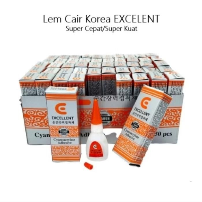 

EXCELLENT LEM CAIR KOREA EXCELENT SUPER CEPAT & SUPER KUAT HARGA PER PCS ISI 50 PCS LEM KOREA
