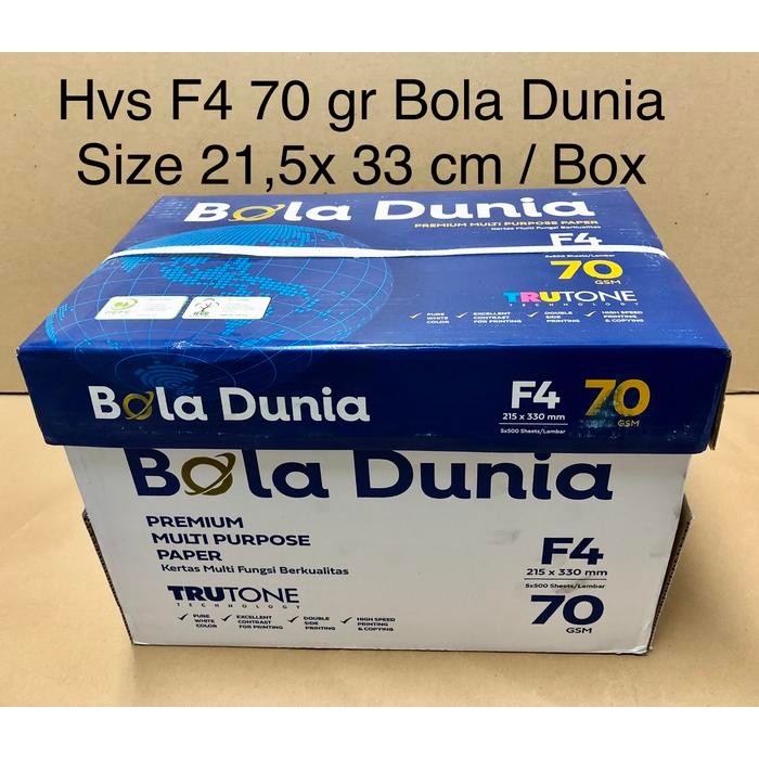 

Kertas Hvs Putih F4 70 Gr Bola Dunia ( Box )