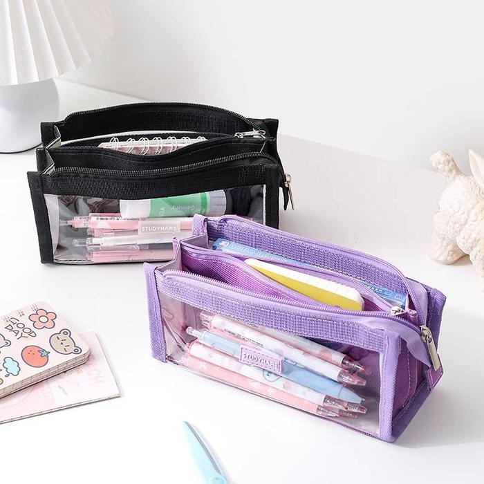 

OPIOBAGS TEMPAT PENCIL 6 LAPIS KAPASITAS BESAR POUCH TRANSPARAN DCW 81