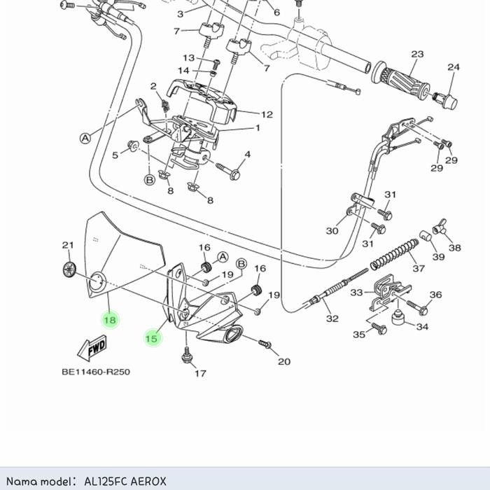 VISOR SET YAMAHA AEROX 125 ORIGINAL