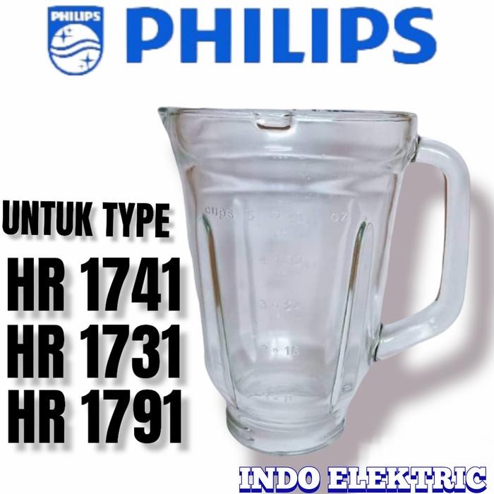 Gelas Jus Kaca Cucina Blender Philips Type Hr-1791 Hr-1741