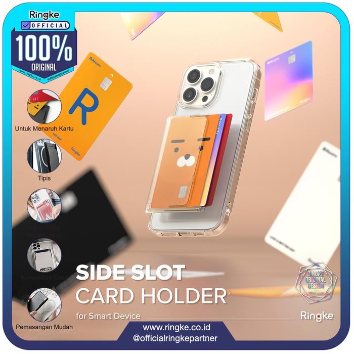 

Ringke Side Slot Card Holder Tempat 3 kartu Masuk Keluar Sisi Samping