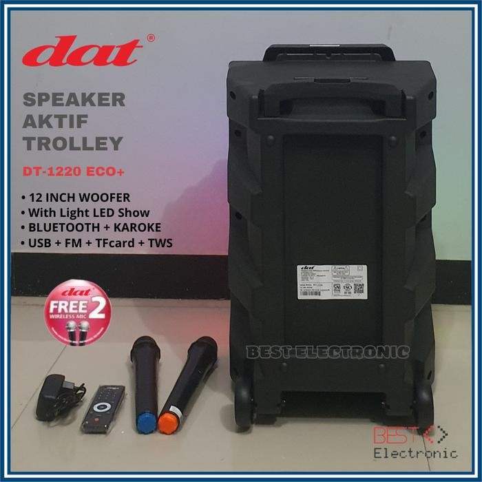 Speaker Aktif Trolley 12 In Dat Dt 1220 Dt1220 Dt-1220 Eco+ Bluetooth
