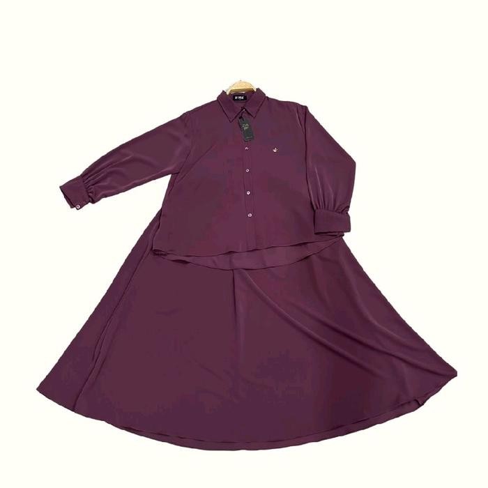 mul By Dolla - Dania Oneset Rok - Baju Oneset Baju dan Rok Muslim Polos Wanita Dewasa Panjang