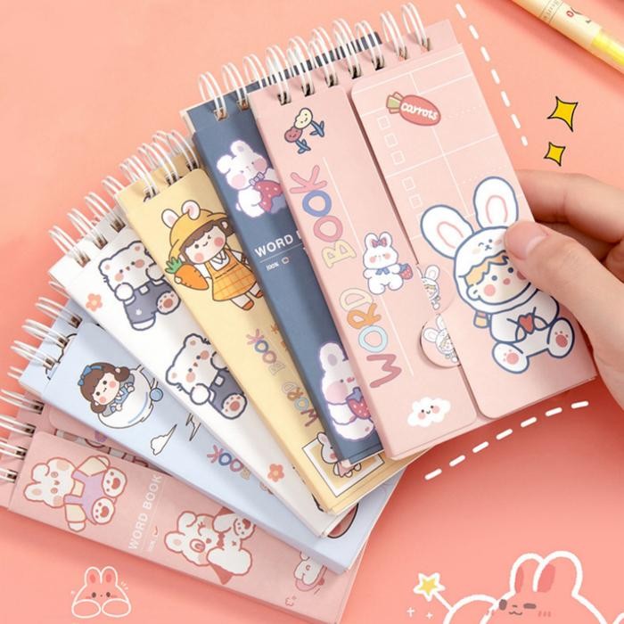 

New Notebook ring panjang motif Buku catatan vocabulary kosa kata bahasa Word book Buku tulis mini