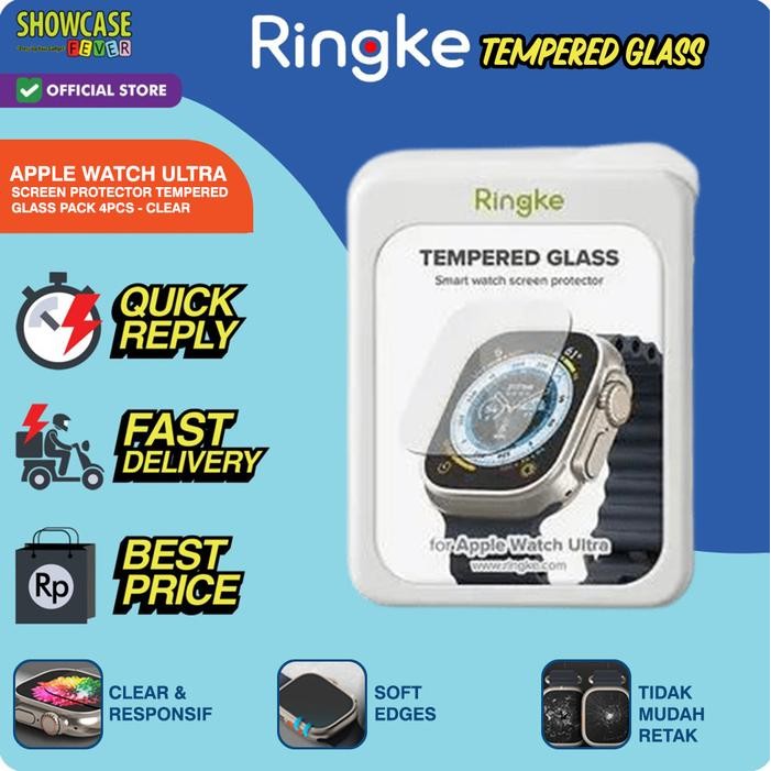 

HOT SALE! Ringke Apple Watch Ultra Screen Protector Tempered Glass Pack 4pcs 9H