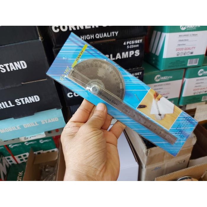 

OJ Busur Derajat Combi Penggaris Stainless Protractor Alat Ukur Sudut