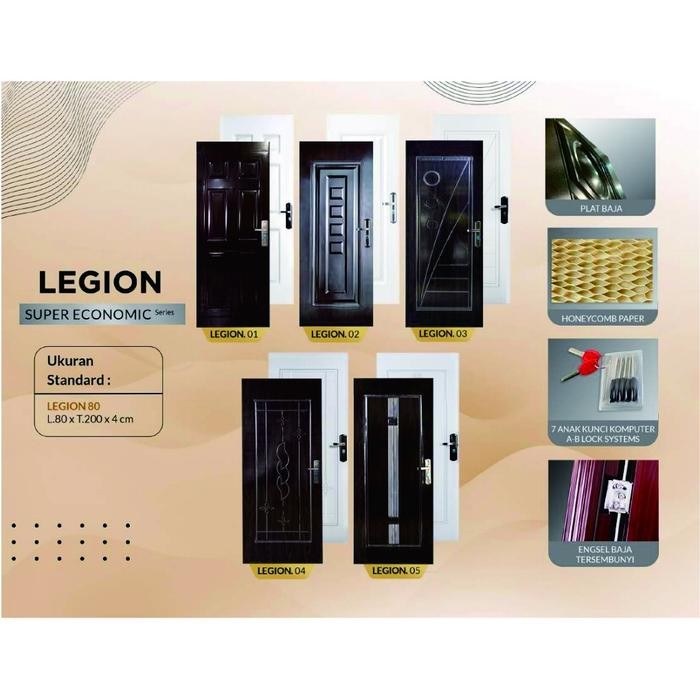 Fortress Legion Pintu Baja 80x200 Pintu Rumah Pintu Kamar