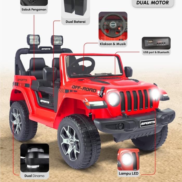 MOBIL AKI MAINAN ANAK JEEP OFF-ROAD PMB M-8288 M8288 M 8288