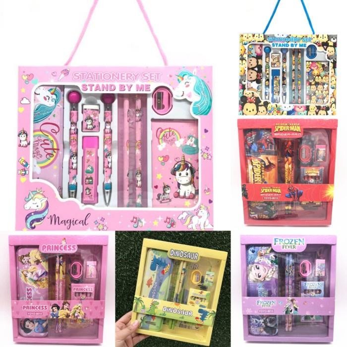 

New Paket Alat Tulis Set Stationary Set Lucu Karakter Souvenir Ultah Anak pensil stationery