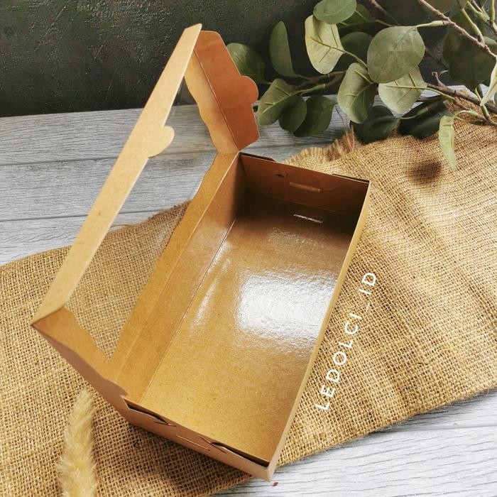 (10 PCS) CB231105 - KRAFT BOX MIKA BROWNIES DUS CAKE KUE TEBAL 23x11x5