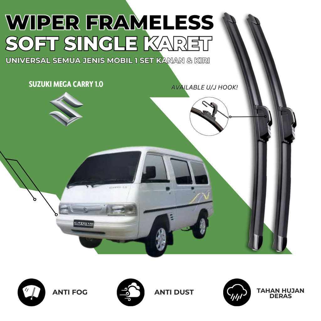 Wiper Frameless Suzuki Carry 1.0 Kaca Depan Mobil Satu Set Kiri Kanan