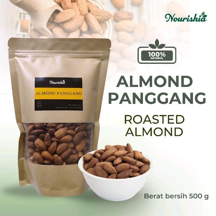 

Kacang Almond panggang 500gr Roasted Almond 500gr Kacang Food Makanan Camilan