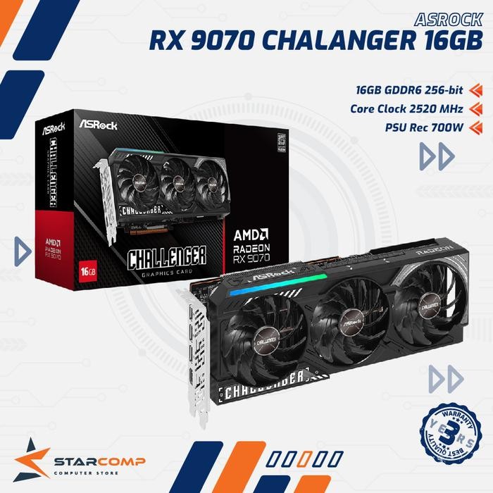 ASRock AMD Radeon RX 9070 CHALLENGER 16GB GDDR6 RX9070