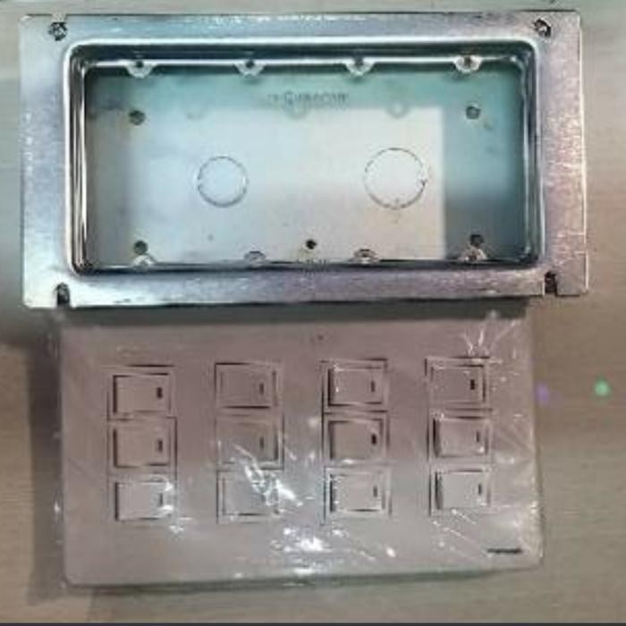 Saklar Panasonic 12 Mata Grid Switch 4 Gang + Inbowdus Besi