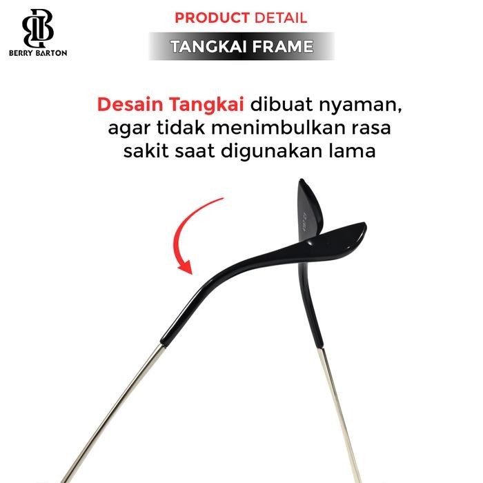 rb8j- Berrybarton Sunglasses Fashion Kode 4187 Persegi Panjang