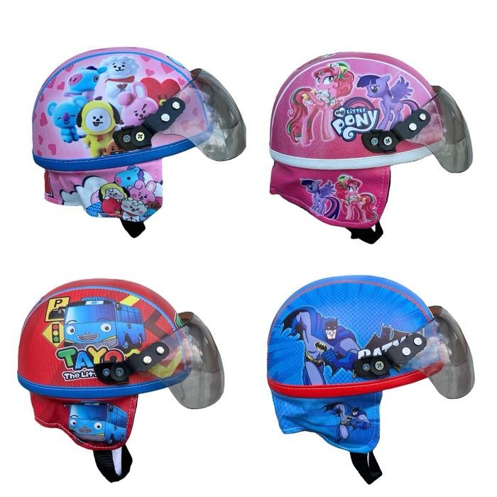 ORIGINAL Helm Anak Karakter Usia 1-3 Tahun Retro Chips Motorcycle READY STOCK