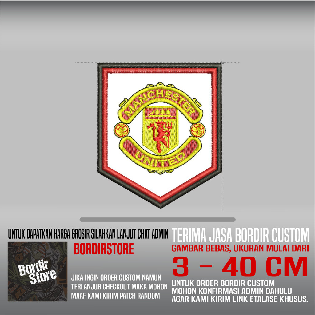 MU MANCHESTER UNITED SHIELD BS-845 PATCH BORDIR LOGO/EMBLEM