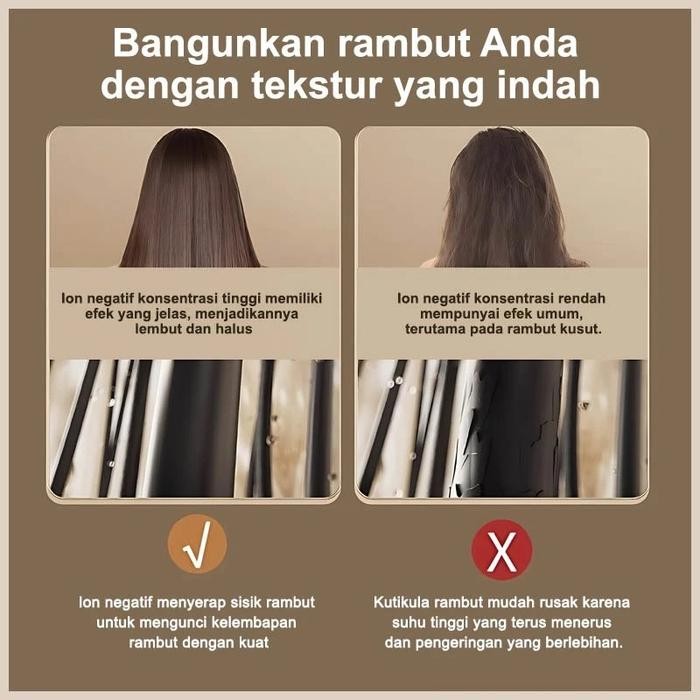 KUCUU Hair Dryer Pengering Rambut Low Watt - Negative Ion Biru Portable Low Watt 650w Pengering