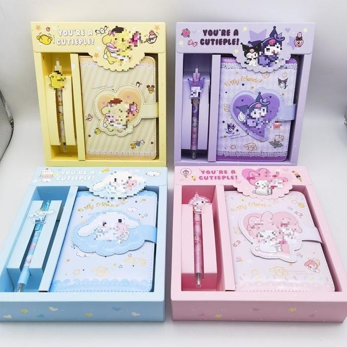 zk4z- Estenik` (Cod) Buku Diary Lucu Note Book Stationary Set 2 In 1 Alat Tulis Anak