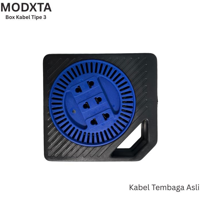 MODXTA Box Kabel Tipe 3 Stop Kontak Listrik Rolan Tembaga Asli Lampu Indikator Warna Random Murah