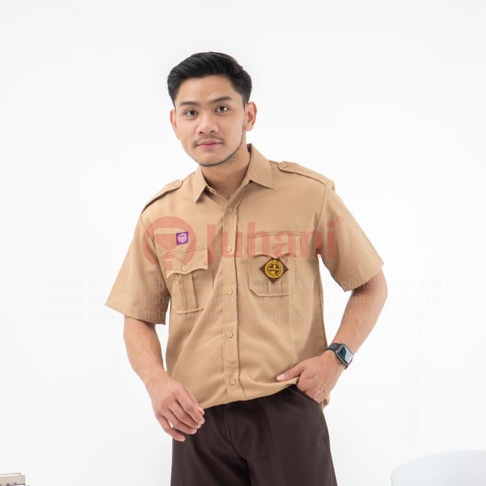 ASLI Baju Pembina Pramuka Seragam Pramuka Pembina Baju Pramuka Guru Atasan Pria Katun READY STOCK