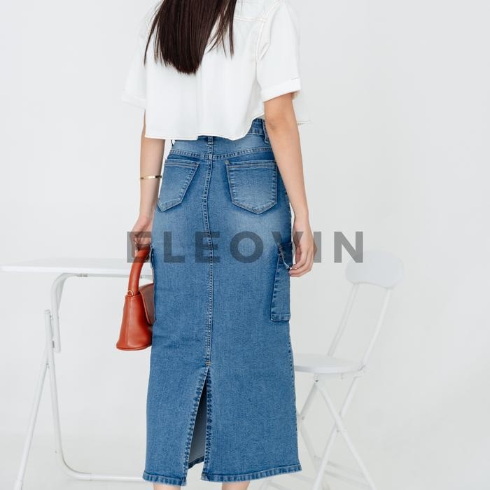 9qli- Eleovin Fashion - Rok Cargo In Medium Jeans - Rok Jeans Premium Bangkok Korean Style