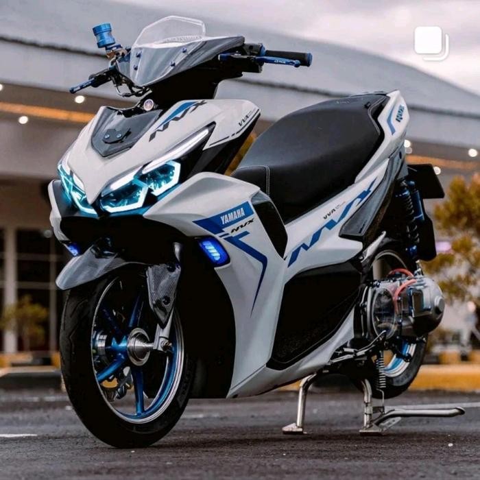 STRIPING STICKER ALL NEW AEROX CONNECTED NVX 155 TRANSPARAN VISITOR BLUE Motor