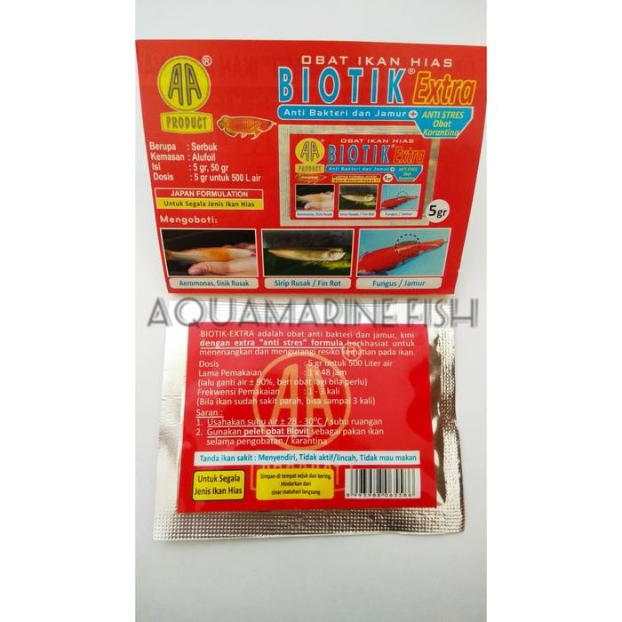v0w1- Biotik Extra Obat Anti Bakteri Jamur Stress Karantina Ikan Koi Koki Channa Discus