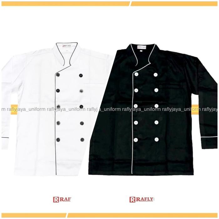 TERLARIS Chef Jacket - Baju Koki Pria Wanita Lengan Panjang - Baju Chef - Seragam Koki Chef - RaJaya