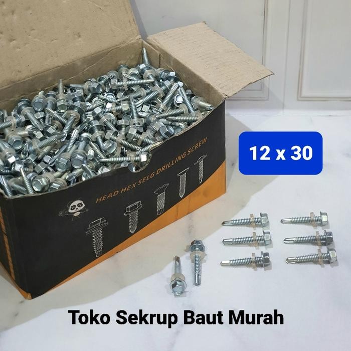 LncrMrt- Baut Drilling 12X30 / Baut Roofing 12X30 / Driling Sds/Sekrup Drilling 12 X 30 Isi