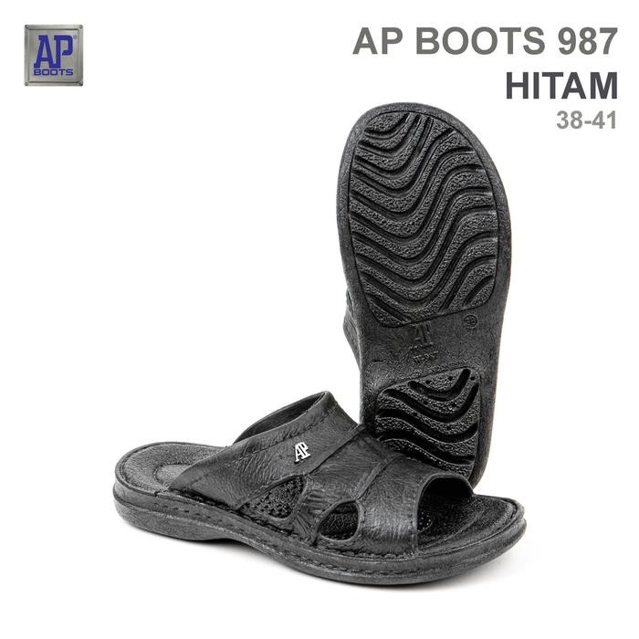 rwci- Ap Boots 987 Hitam - Sandal Selop Karet Sendal Pria
