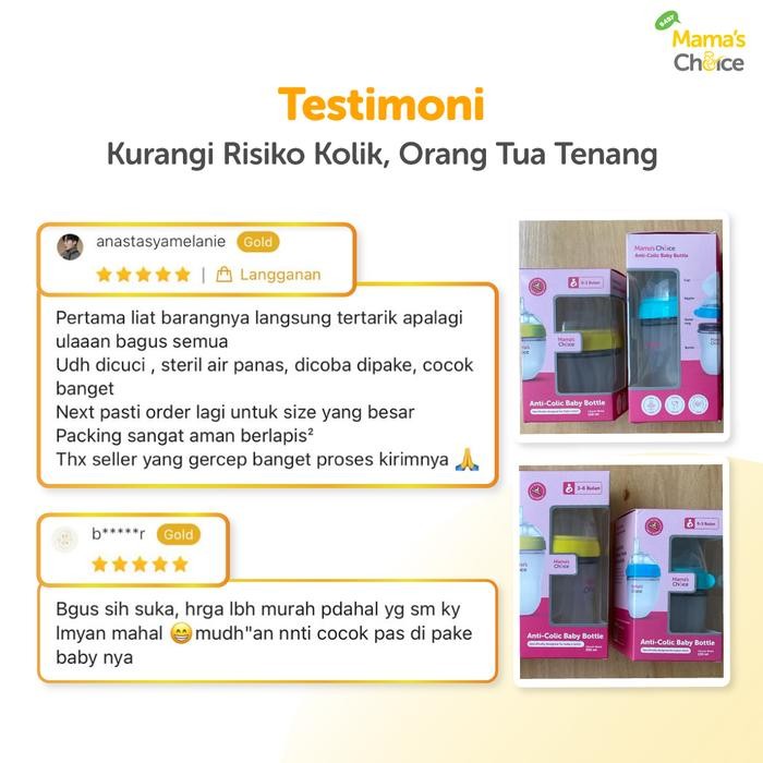 aoz6- Anti Colic Baby Bottle Mama'S Choice (150Ml) Botol Susu Bayi Anti Kolik - Dot