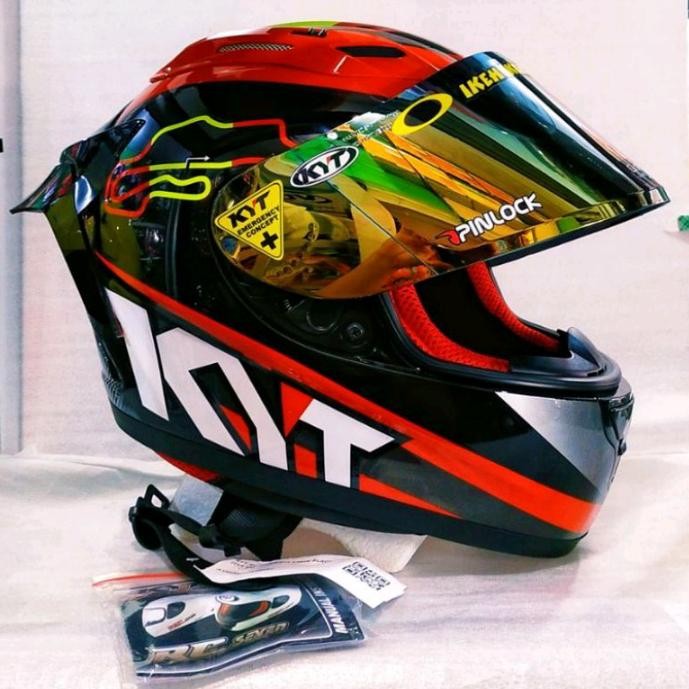 KYT HELM RC7 MOTIF SERIES PAKET GANTENG SNI DOT TERMURAH Kaca Iridium