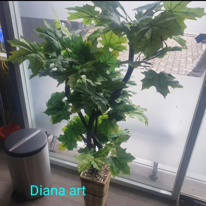 pohon maple hijau#daun anggur#daun maple#bonsai plastik#pohin palsu