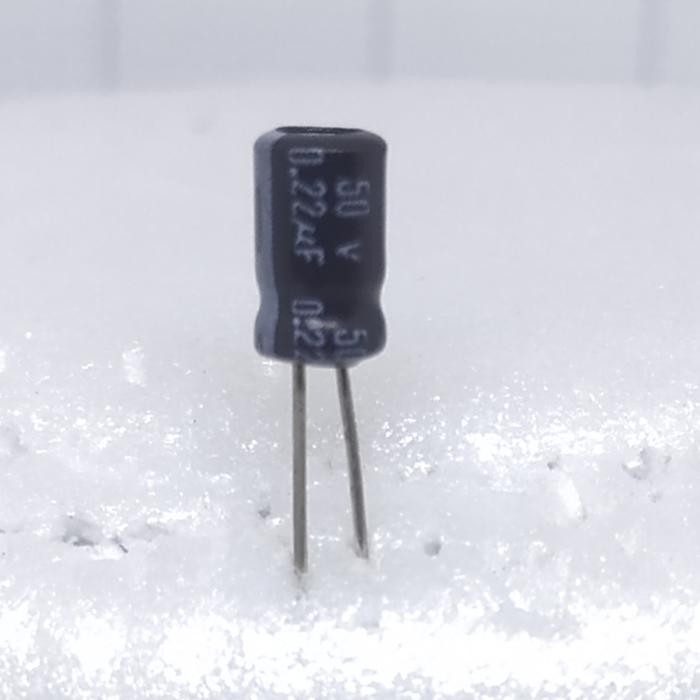 Elco 0,22uf 50v / Kapasitor Elco 0,22uf 50v / Elco 0,22 - 50V BRC elco 0.22-50v o.22uf-50v. harga