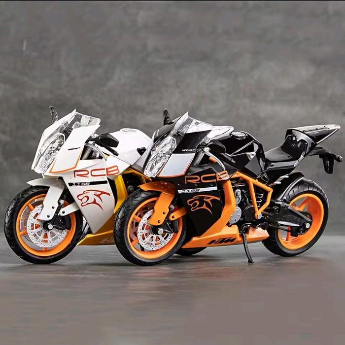 Mainan Diecast Motor Alloy Model Motor Skala 1:12 Miniatur Motor Balap dengan Roda yang Bisa