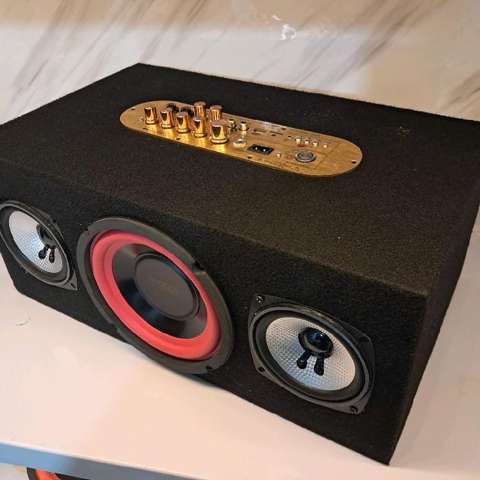 Paket Combo Subwoofer Aktif 6 Inch Legacy 696 Amplifier D900 Gold
