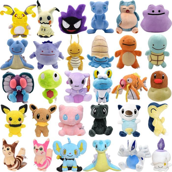 Pokemon Mimikyu Gastly Butterfree Ditto Raichu Soft Plush Toys Anime Lapras Froakie Mew Magikarp