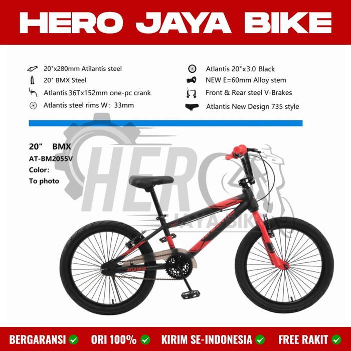 Alinja - Sepeda Anak Laki Bmx Atlantis Rapid 55 Ukuran 20Inch Ban Kecil Terbaru Terbaru !!!